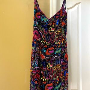 Hand beaded woman’s cocktail dress